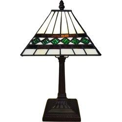 LumiLamp Tiffany Tafellamp  20x20x34 cm  Beige Kunststof Glas Tiffany Bureaulamp