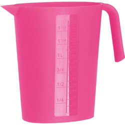 Juypal Schenkkan/waterkan - fuchsia roze - 1,75 liter - kunststof - L22 x H20 cm - Schenkkannen