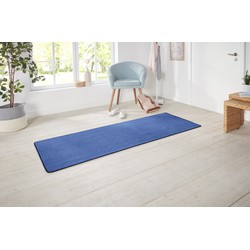 Loper Laagpolig Effen Uni Vloerkleed - Nasty - Blauw - 80x200 cm