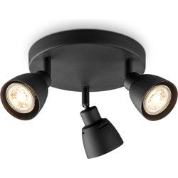 Home sweet home LED opbouwspot Aka 3L Ø 19 cm - zwart