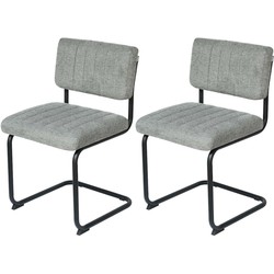 Feel Furniture - Luxe Rib stoel - Donkergrijs - 2 stuks