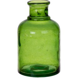 Bellatio Design Bloemenvaas - groen transparant gerecycled glas - D12 x H20 cm - Vazen