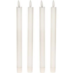 Anna Collection Led dinerkaarsen - 4x st - wit - 24 cm - 3D lont - LED kaarsen