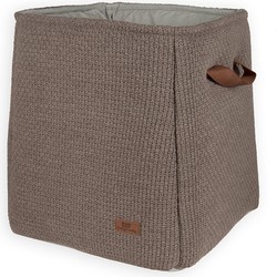 Baby's Only Gebreide opbergmand kinderkamer & babykamer - Speelgoedmand - Wasmand Robust - Taupe - 38x38x44 cm