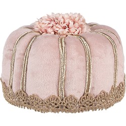 Clayre & Eef Decoratie Beeld Taart Ø 12x7 cm Roze Textiel op Kunststof