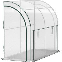 4goodz Muurbevestigd Kas, Toegankelijk Plantenhuis, Kunststof Zeil, 300 x 80 x 157 cm, Wit