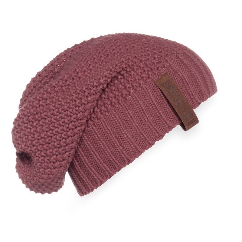 Knit Factory Coco Gebreide Muts Heren & Dames - Sloppy Beanie - Stone Red - One Size - 