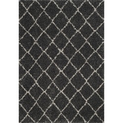 Safavieh Shaggy Indoor Woven Area Rug, Arizona Shag Collection, ASG742, in Anthracite & Beige, 155 X 229 cm