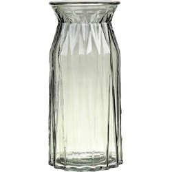 Bellatio Design Bloemenvaas - lichtgroen transparant glas - D12 x H24 cm - Vazen