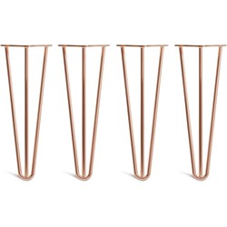 The Hairpin Leg Co. - Hairpin Legs - Salontafel - 35cm - 10mm - Salontafel Poten - 3 Staven - Koper