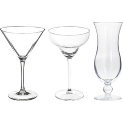 Cocktailglazen set - blue hawaii/martini/margarita glazen - 12x stuks - Drinkglazen