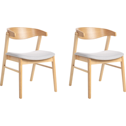 LILLY - Eetkamerstoel set van 2 - Lichtgrijs - Polyester