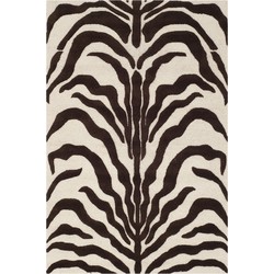 Safavieh Zebra Indoor Handgetuft Vloerkleed, Cambridge Collectie, CAM709, in Ivoor & Bruin, 122 X 183 cm