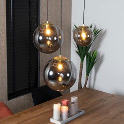 Hanglamp Alvin 3-lichts Smoke