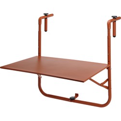 Pro Garden Balkon tafel - metaal - mat terracotta - 60 x 43 cm - Balkontafels