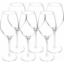 Secret de Gourmet Wijnglazen set Silvia - doosje 12x stuks - chique transparant glas - 47 CL - Wijnglazen