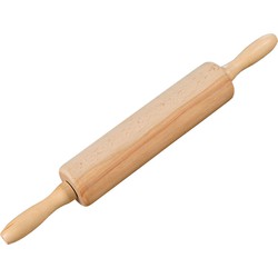 Deegroller rolstok met handvat - FSC® Beukenhout antikleef Hout - 44x6x6 Cm - Deegrolstok draaiende roller - Rolgedeelte 25xØ6.3