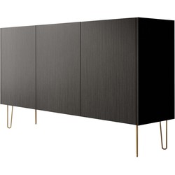 Meubella Dressoir Hacienda - Zwart - 144 cm