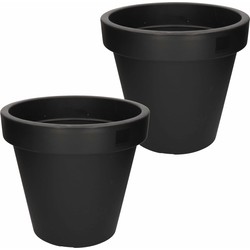 2x Zwarte plantenpot 35 cm - Plantenpotten
