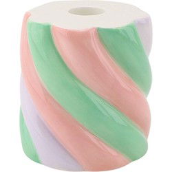 Candle holder -  Marshmellow  - Dolomite - Pink/Mintgreen/Lilac - 8,5x8,5x9cm