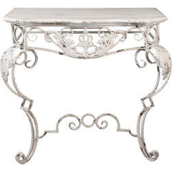 Clayre & Eef Sidetable Wit Hout