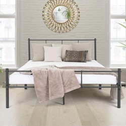 ML-Design metalen bed antraciet, 140x200 cm, gemaakt van stalen frame met poedercoating