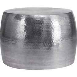WOMO-DESIGN salontafel, Ø 53x41 cm, zilver, gemaakt van gehamerd aluminium legering