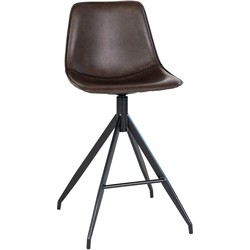 Monaco Counter Chair - Counter chair in PU, brown with black legs, HN1227