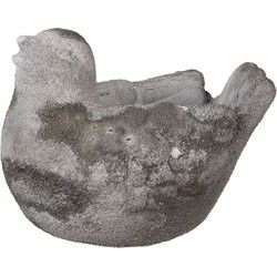 Clayre & Eef Bloempot Vogel 18x12x13 cm Grijs Steen