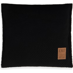 Knit Factory Lynn Sierkussen - Zwart - 50x50 cm - Inclusief kussenvulling