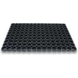 Deurmat - 2x - zwart - 40 x 60 cm - rubber - rechthoekig - Deurmatten