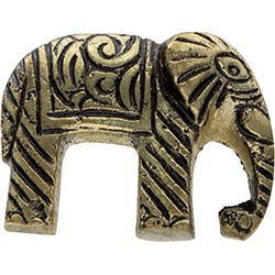 Clayre & Eef Deurknop Olifant 4x3 cm Goudkleurig Steen Meubelknop