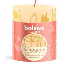 Bolsius Silhouette Stompkaars Botergeel Met Print 8x6,8 cm