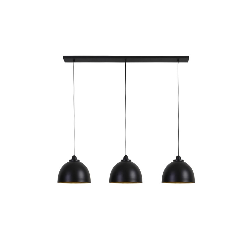 Hanglamp KYLIE mat - Zwart-Goud - 3-Lichtpunten - 