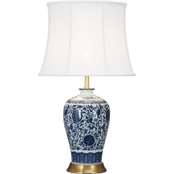 Fine Asianliving Chinese Tafellamp Klassiek Porselein Lotus Blauw