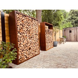 Holzlager Egura rostfarbig 150x38.5x150 cm - Geroba