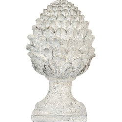 Clayre & Eef Decoratie Ornament Dennenappel Ø 23x41 cm Beige Keramisch materiaal