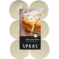 Spaas maxi waxinelichtjes - 12x - White Cake Vanilla - 10 branduren - geurkaarsen