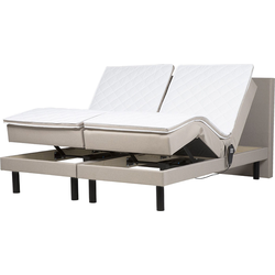 EARL - Tweepersoons boxspring - Beige - 160 x 200 cm - Polyester