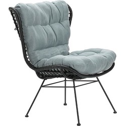 Libelle relax fauteuil black rotan en mint grey - Garden Impressions