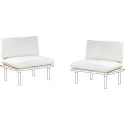 FRASCATI - Tuinkussenhoezen set - Gebroken wit - Polyester