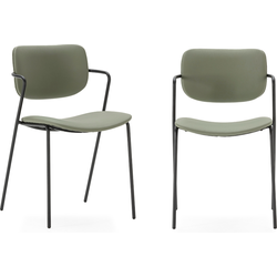 Set van 2 stoelen met zwarte metalen poten L49 cm - MAIKA