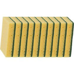Schuursponzen - 20x - geel - 14 x 9 x 3 cm - schoonmaak - Schuursponzen
