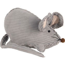 Clayre & Eef Deurstopper Muis 28x15x16 cm Grijs Stof