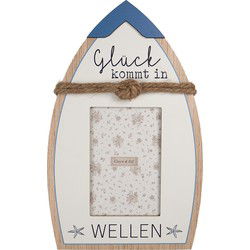 Clayre & Eef Fotolijst 10x15 cm Wit Houtproduct Boot