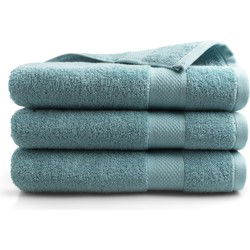 DoubleDry Hotel Badhanddoeken 70 x 140 cm – Set van 3 – 100% Katoen 500 g/m2 – Zacht & Absorberend -  Denimblauw