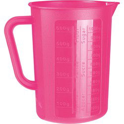Juypal keuken maatbeker/mengbeker - kunststof - fuchsia roze - 1400 ml - Maatbekers