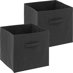 5Five Opbergmand - 2x - Donkergrijs - 31x31x31 cm - 29L - Opvouwbaar - Opbergmanden