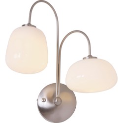 Moderne Wandlamp - Steinhauer - Glas - Modern - G9 - L: 29cm - Voor Binnen - Woonkamer - Eetkamer - Zilver