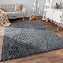Laagpolig vloerkleed - Arinzo - 3D- Geruit - - 120x160 cm